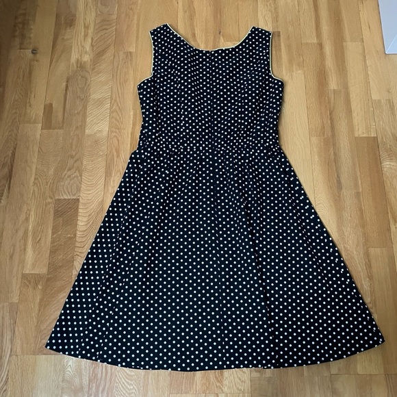 Coldwater Creek Black and White Polka Dot Midi Dress - Picture 2 of 7